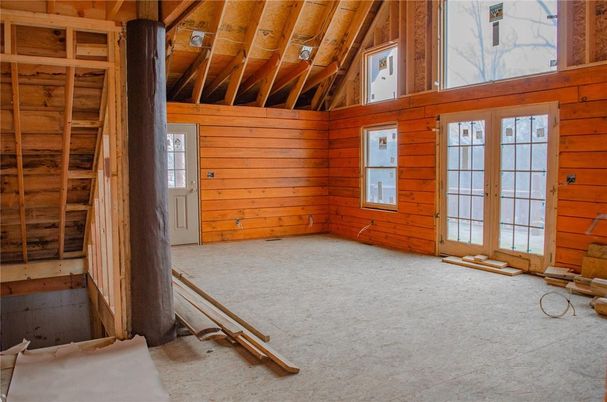 Empty room, Interior, Wooden Beams, Wooden Ceilings, Wooden Walls