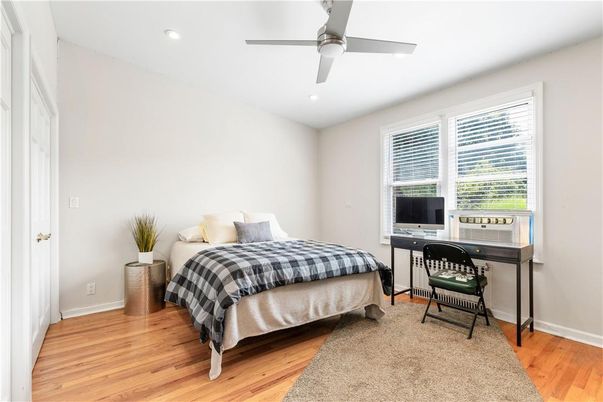 Bedroom, Home Office, Interior, Recessed Lighting, Wood Texture Flooring