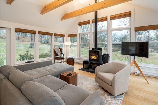 Fireplace, Interior, Living room, Wooden Beams, Wood Texture Flooring