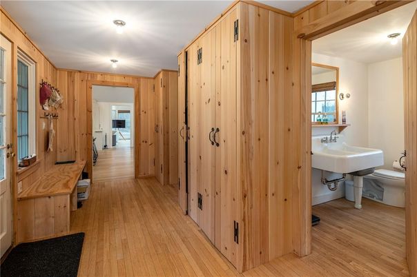 Bathroom, Interior, Wood Texture Flooring, Wooden Walls