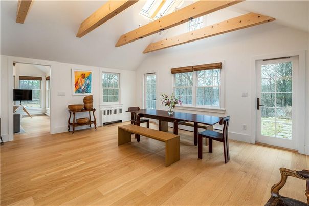 Dining room, Interior, Wooden Beams, Wood Texture Flooring