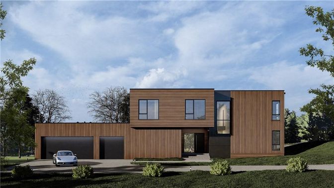 Attached, Exterior, Facade, Modern