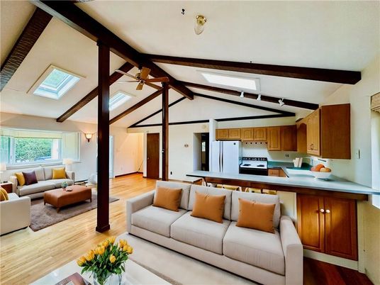 Interior, Kitchen, Living room, Wooden Beams, Wood Texture Flooring