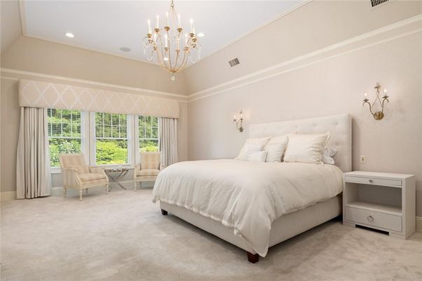 Bedroom, Chandelier, Interior, Recessed Lighting