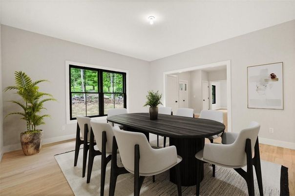 Dining room, Interior, Wood Texture Flooring