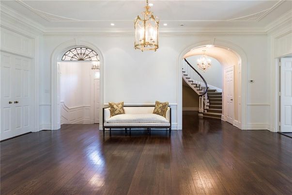 Chandelier, Interior, Recessed Lighting, Wood Texture Flooring
