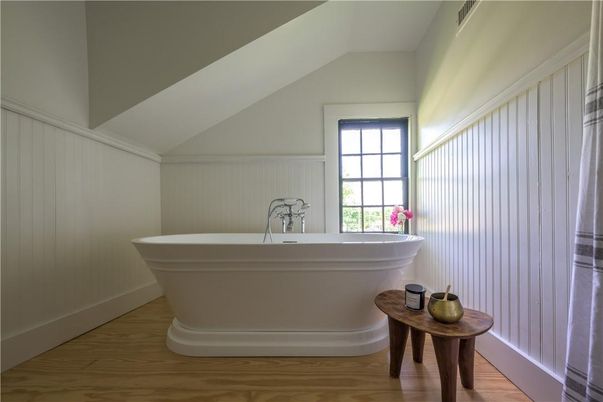 Bathroom, Free Standing Baths, Interior, Wood Texture Flooring