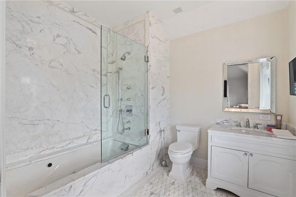 Bathroom, Glass Shower, Interior, Marble, Marble Walls