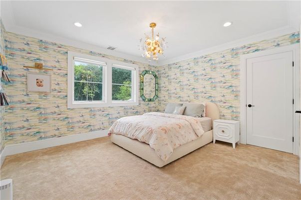 Bedroom, Chandelier, Interior, Recessed Lighting