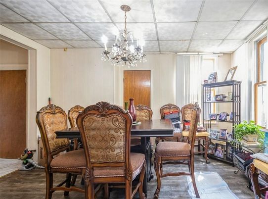 Chandelier, Dining room, Interior, Wood Texture Flooring