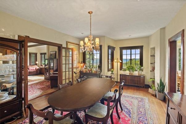 Chandelier, Dining room, Interior, Wood Texture Flooring