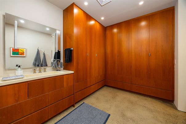 Bathroom, Interior, Recessed Lighting, Wooden Walls