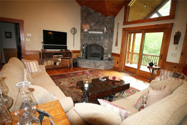 Fireplace, Interior, Living room, Stone Walls, Wooden Ceilings, Wood Texture Flooring