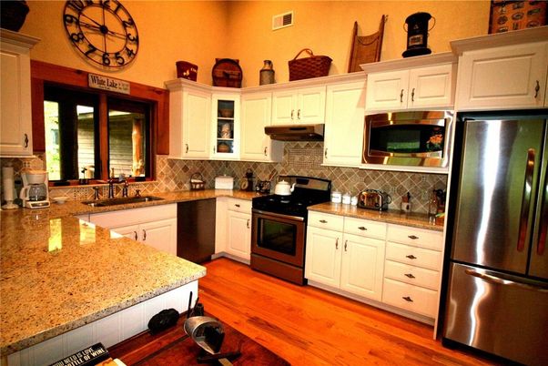 Interior, Kitchen, Stainless Steel Appliances, Wood Texture Flooring