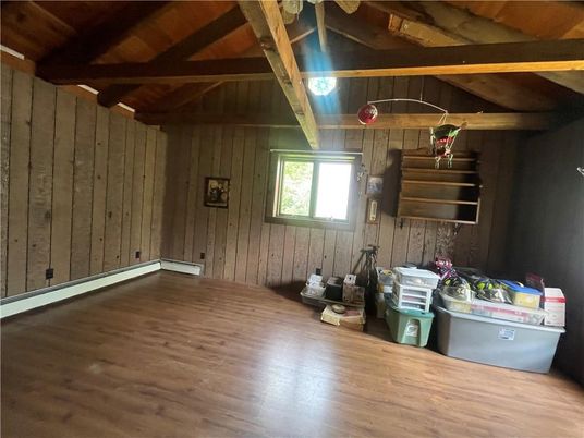 Empty room, Interior, Wooden Beams, Wooden Ceilings, Wood Texture Flooring, Wooden Walls