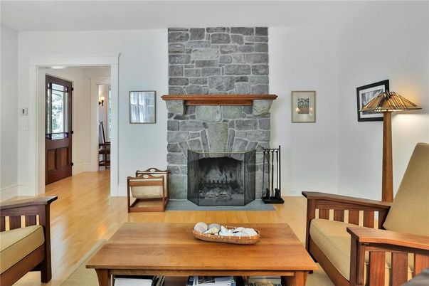 Fireplace, Interior, Stone Walls, Wood Texture Flooring