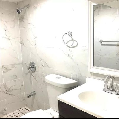 Bathroom, Glass Shower, Interior, Marble Walls