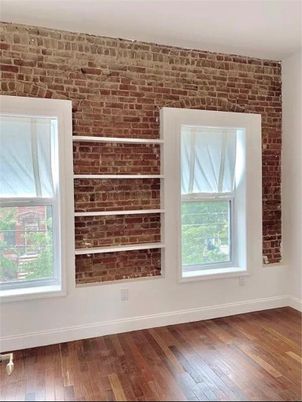 Empty room, Interior, Stone Walls, Wood Texture Flooring