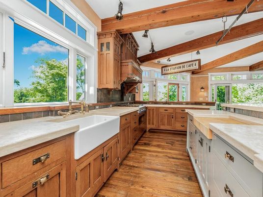 Interior, Kitchen, Wooden Beams, Wood Texture Flooring