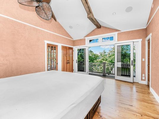 Bedroom, Interior, Recessed Lighting, Wooden Beams, Wood Texture Flooring
