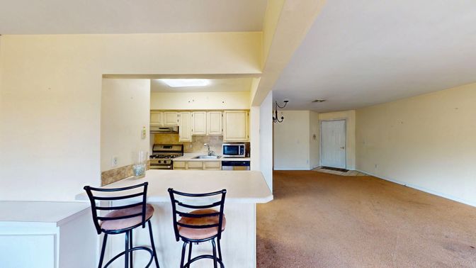 Empty room, Interior, Kitchen, Recessed Lighting