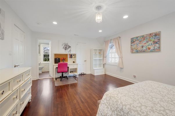 Bedroom, Home Office, Interior, Recessed Lighting, Wood Texture Flooring