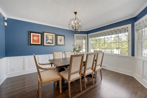 Chandelier, Dining room, Interior, Wood Texture Flooring