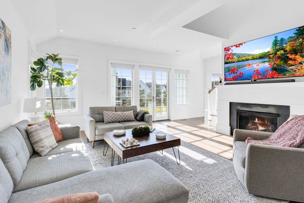 Fireplace, Interior, Living room, Recessed Lighting