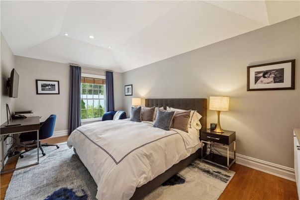 Bedroom, Home Office, Interior, Recessed Lighting, Wood Texture Flooring
