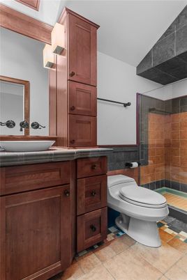 Bathroom, Glass Shower, Interior, Tile Countertops