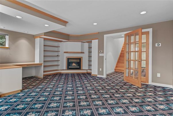 Empty room, Fireplace, Interior, Recessed Lighting