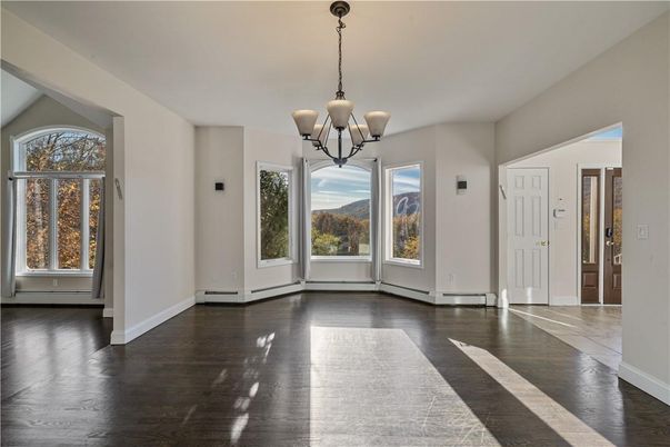 Chandelier, Empty room, Interior, Wood Texture Flooring