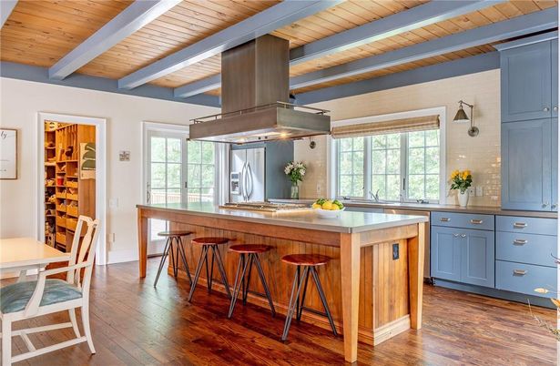 Interior, Kitchen, Wooden Beams, Wooden Ceilings, Wood Texture Flooring