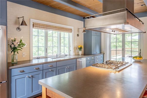 Interior, Kitchen, Stainless Steel Appliances, Wooden Beams, Wooden Ceilings, Wood Texture Flooring