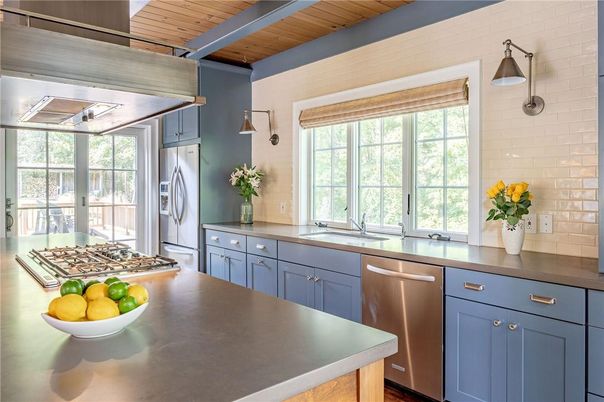 Interior, Kitchen, Stainless Steel Appliances, Wooden Beams, Wooden Ceilings, Wood Texture Flooring
