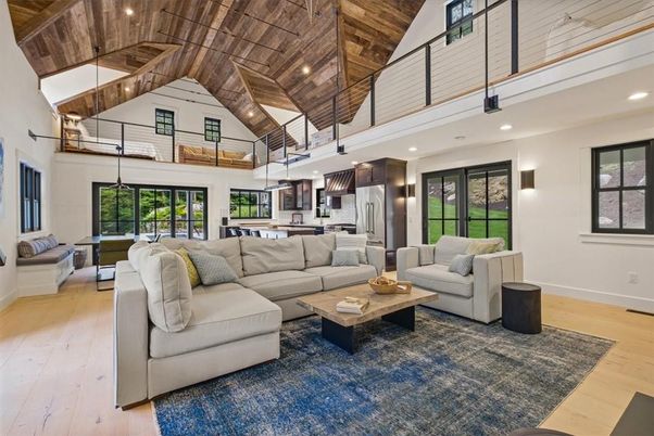 Interior, Kitchen, Living room, Pendant Lights, Recessed Lighting, Wooden Ceilings, Wood Texture Flooring
