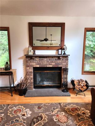 Fireplace, Interior, Wood Texture Flooring
