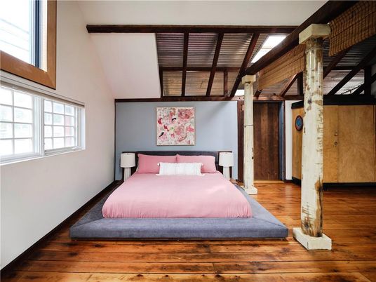 Bedroom, Interior, Wooden Beams, Wood Texture Flooring