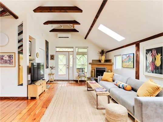 Fireplace, Interior, Living room, Wooden Beams, Wood Texture Flooring