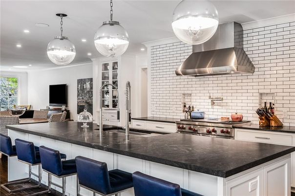 Interior, Kitchen, Pendant Lights, Recessed Lighting, Stainless Steel Appliances