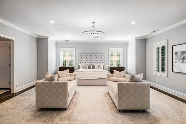 Bedroom, Chandelier, Interior, Recessed Lighting