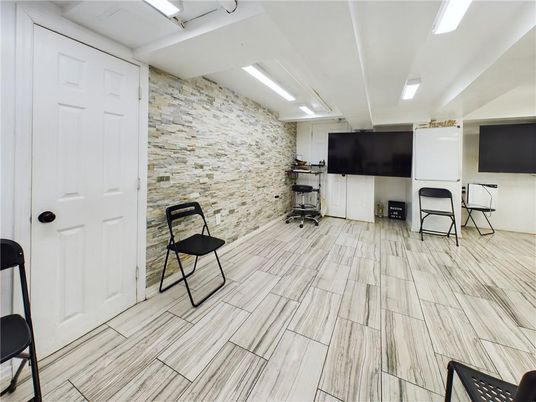 Interior, Stone Walls, Wood Texture Flooring