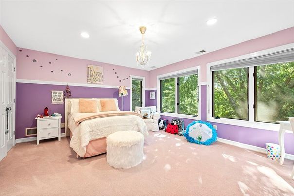 Bedroom, Chandelier, Interior, Recessed Lighting