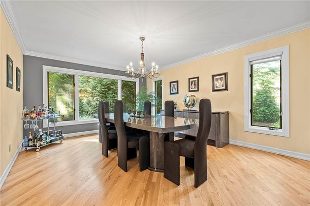 Chandelier, Dining room, Interior, Wood Texture Flooring