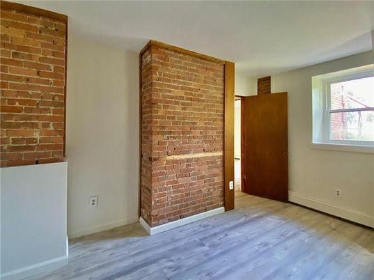 Empty room, Interior, Stone Walls, Wood Texture Flooring