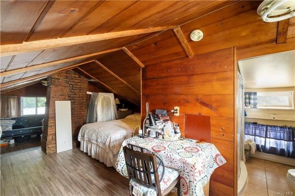 Bedroom, Interior, Stone Walls, Wooden Beams, Wooden Ceilings, Wood Texture Flooring, Wooden Walls