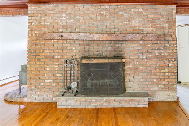 Fireplace, Interior, Stone Walls, Wood Texture Flooring