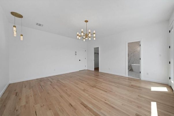 Bathroom, Empty room, Interior, Pendant Lights, Wood Texture Flooring