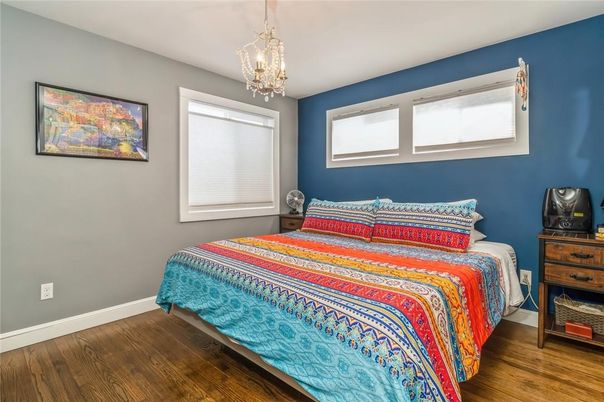 Bedroom, Chandelier, Interior, Wood Texture Flooring