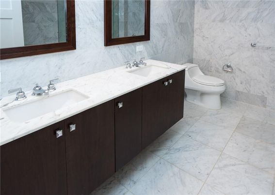 Bathroom, Dual Sink Vanities, Interior, Marble, Marble Walls